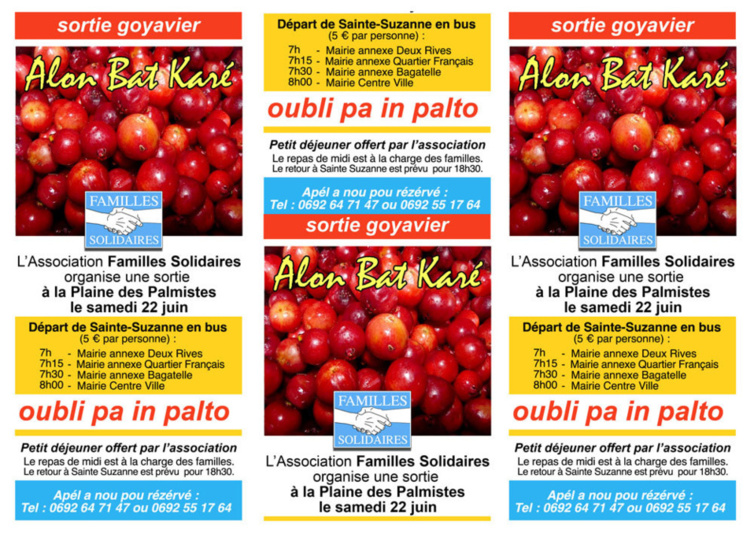 Avec l'Association Familles Solidaires, en route vers la cueillette des goyaviers Avec l'Association Familles Solidaires, en route vers la cueillette des goyaviers