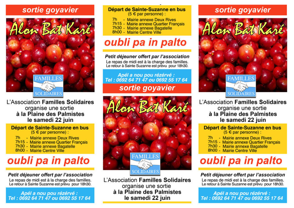 Avec l'Association Familles Solidaires, en route vers la cueillette des goyaviers Avec l'Association Familles Solidaires, en route vers la cueillette des goyaviers