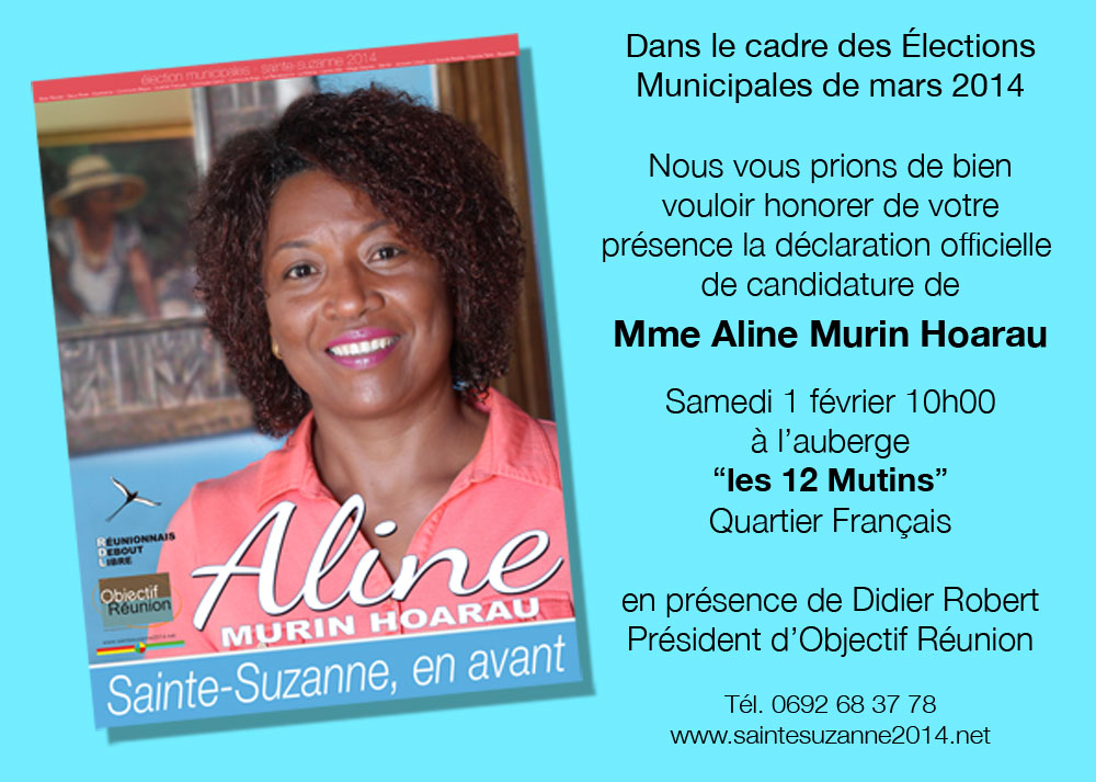 Déclaration officielle de candidature Déclaration officielle de candidature