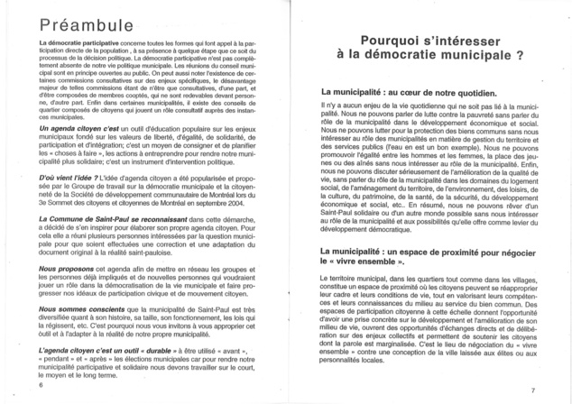 La Participation, une expérience Saint Pauloise .  T3