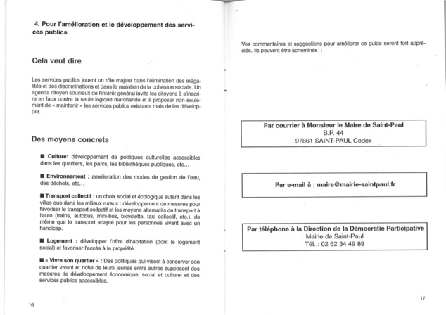 La Participation, une expérience Saint Pauloise .  T3