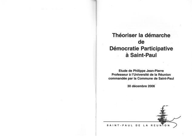 La Participation, une expérience Saint Pauloise . T1 La Participation, une expérience Saint Pauloise . T1