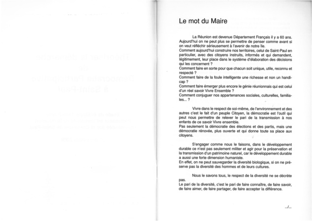 La Participation, une expérience Saint Pauloise .  T1