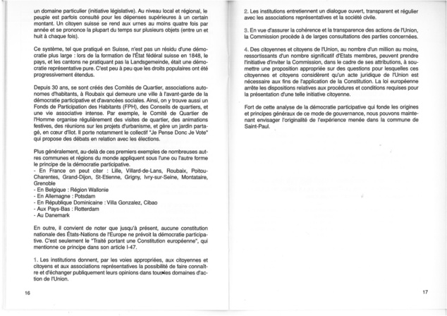 La Participation, une expérience Saint Pauloise .  T1