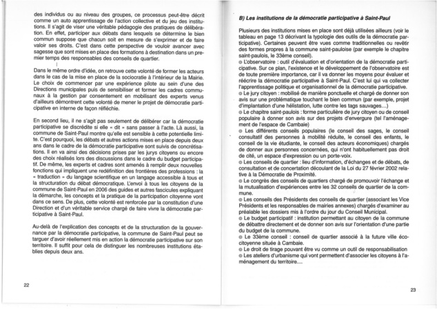 La Participation, une expérience Saint Pauloise . T1 La Participation, une expérience Saint Pauloise . T1