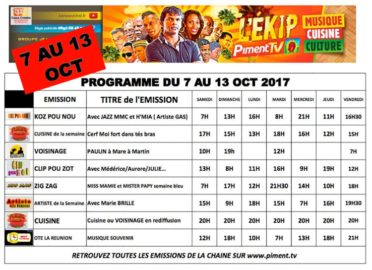 7 AU 13 OCTOBRE 7 AU 13 OCTOBRE