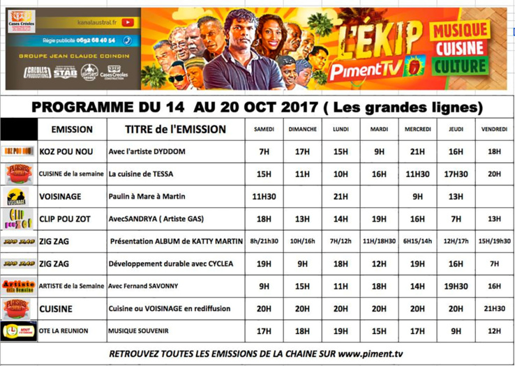 14 AU 20 OCTOBRE 14 AU 20 OCTOBRE