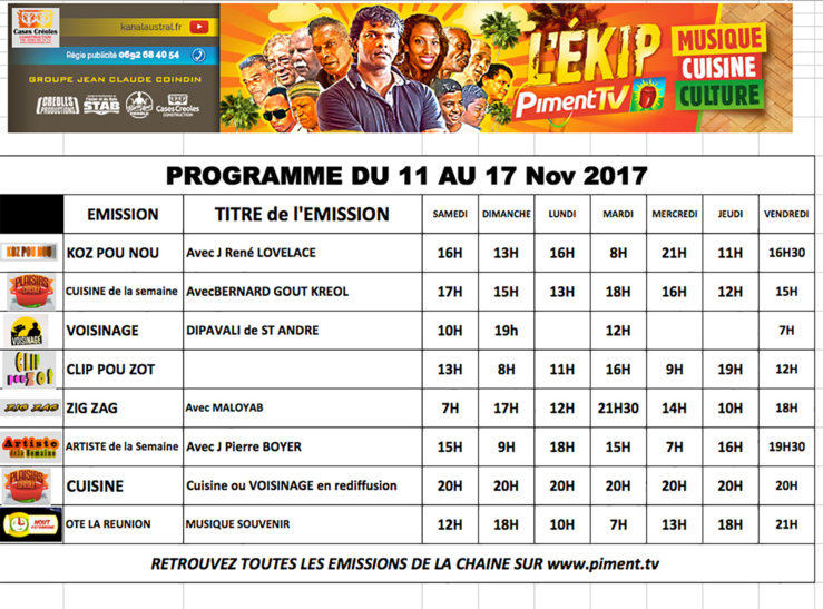 11 AU 17 NOVEMBRE 11 AU 17 NOVEMBRE