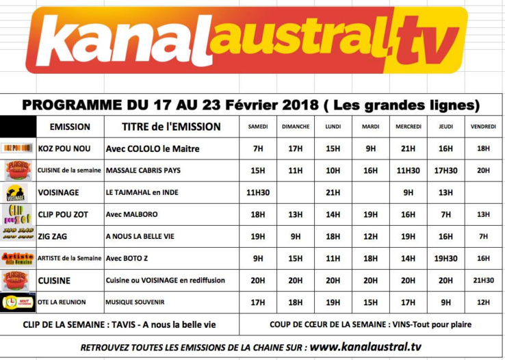 17 au 23 FEVRIER 2018