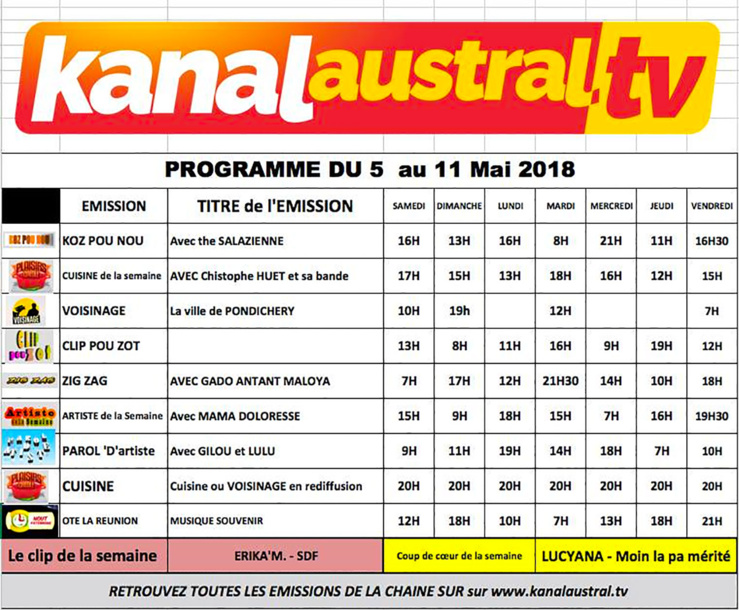 Programme télé KANALAUSTRAL Programme télé KANALAUSTRAL