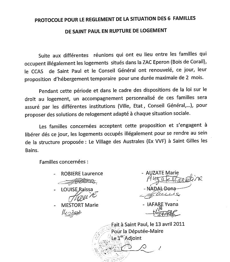 RHI de l'Eperon : protocole d'accord signé