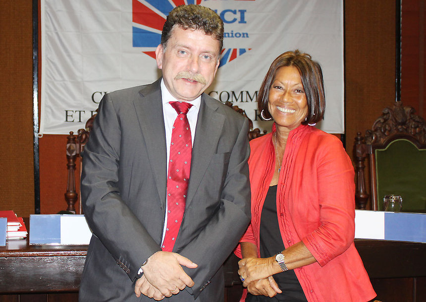 Michel Lalande, préfet de La Réunion, et Margie Sudre, présidente du Haut conseil de la commande publique
