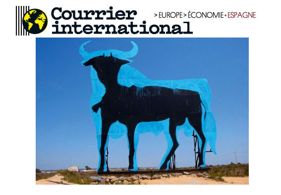 L’un des emblématiques taureaux Osborne, une publicité des années 1960, ici détournée par l’artiste Sam3.