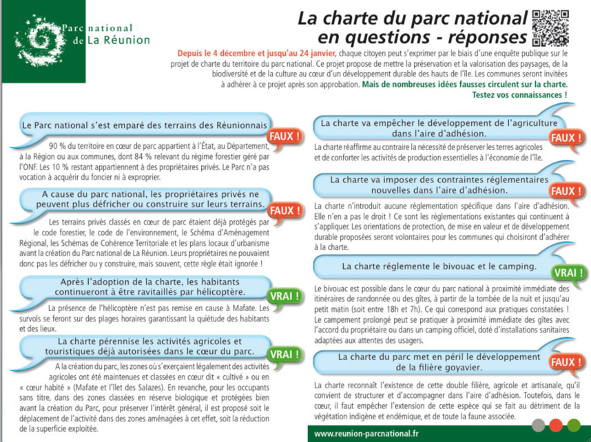"Le Parc national s’est emparé des terrains des Réunionnais. FAUX !"