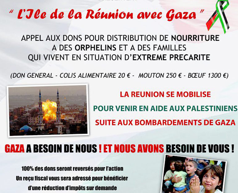 La campagne "l'île de la Réunion avec Gaza" se termine bientôt !