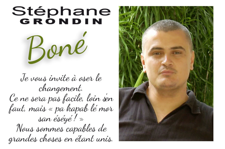 Stéphane Grondin dit Boné : pa kapab lé mor san éséyé ! Stéphane Grondin dit Boné : pa kapab lé mor san éséyé !