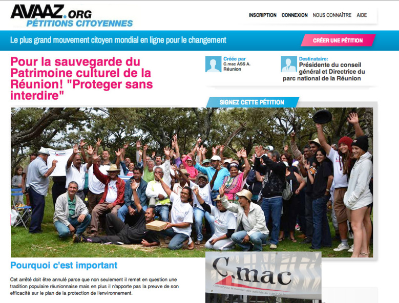 C.mac : Pétition à destination de Mme Nassimah DINDAR et de Mme Maryléne Hoarau C.mac : Pétition à destination de Mme Nassimah DINDAR et de Mme Maryléne Hoarau