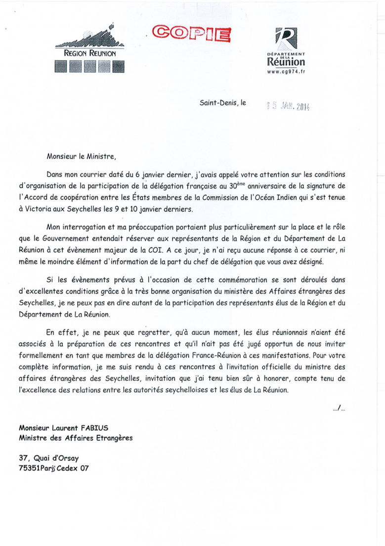 Didier ROBERT : Le 30ème anniversaire des ACCORDS de Victoria sonne pour le peuple Réunionnais comme un retour aux temps anciens