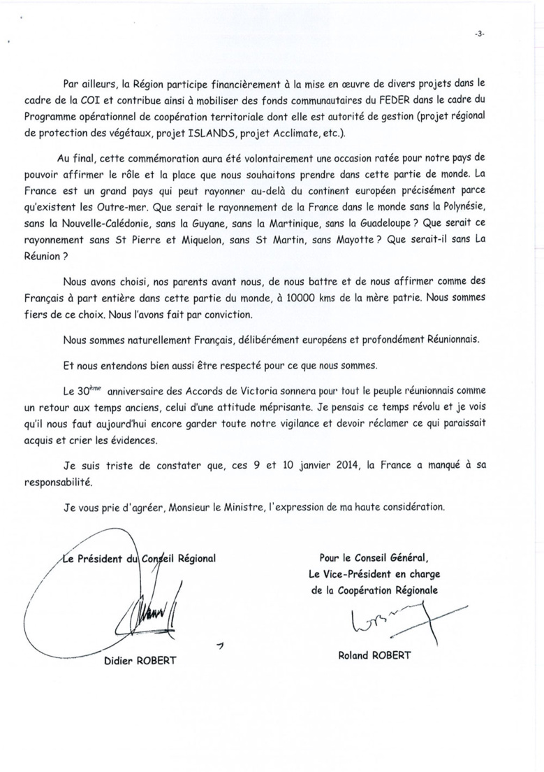 Didier ROBERT : Le 30ème anniversaire des ACCORDS de Victoria sonne pour le peuple Réunionnais comme un retour aux temps anciens Didier ROBERT : Le 30ème anniversaire des ACCORDS de Victoria sonne pour le peuple Réunionnais comme un retour aux temps anciens
