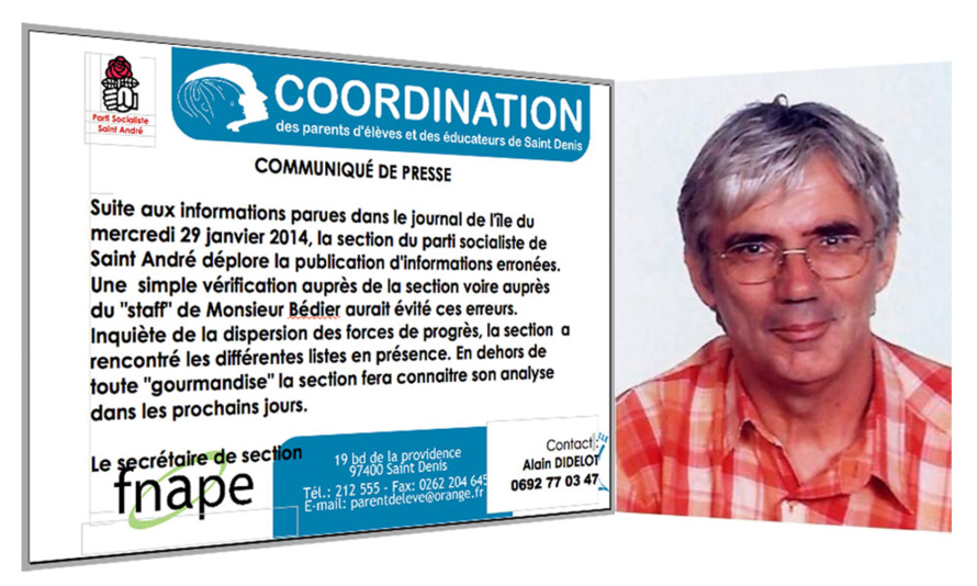 Alain Didelot : Les socialistes de Saint-André feront connaitre leur analyse dans les prochains jours