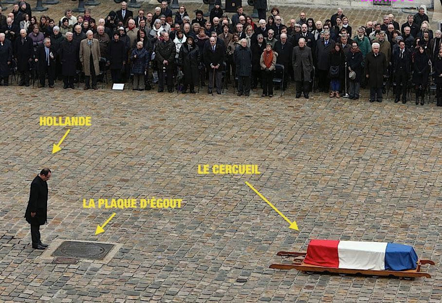 La France se recueille et rend un hommage solennel… à une bouche d'égout La France se recueille et rend un hommage solennel… à une bouche d'égout
