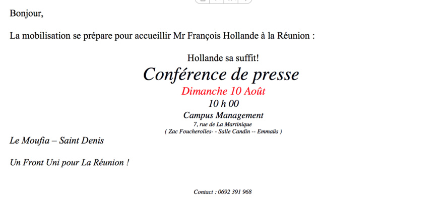 La Réunion se mobilise La Réunion se mobilise