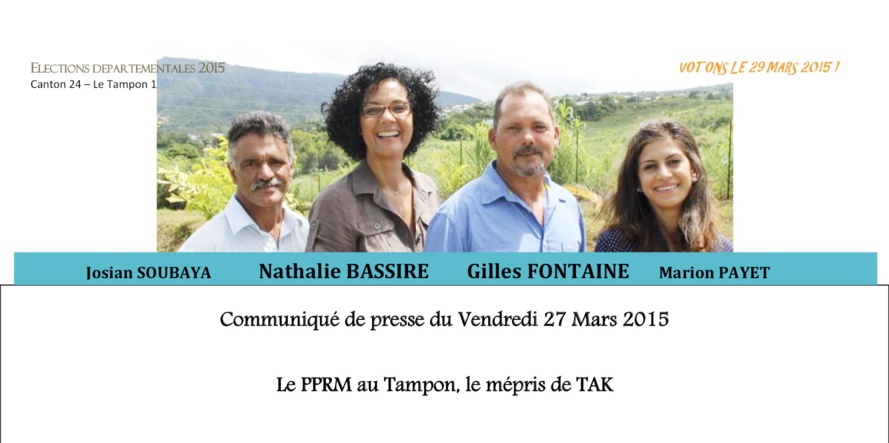 Nathalie BASSIRE : Le PPRM au Tampon, le mépris de TAK
