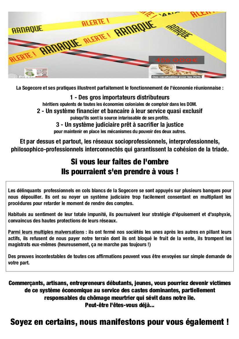 Nous refusons les gros prédateurs qui plombent l'économie réunionnaise