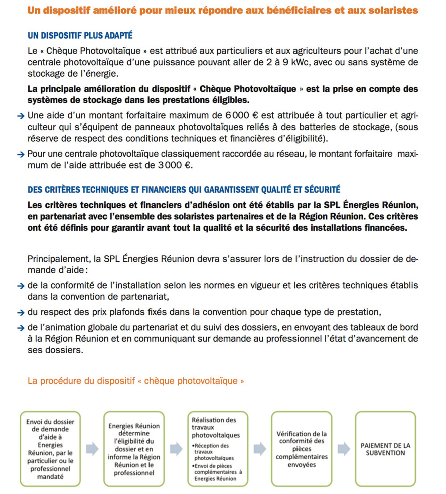 Le « chèque photovoltaïque »