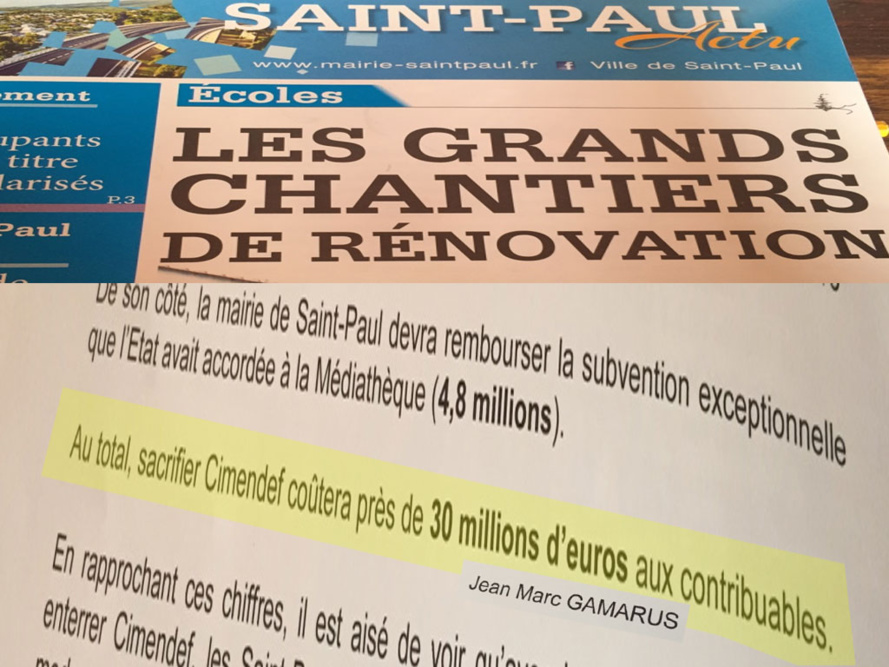 ​Saint-Paul : 30 Millions de plus au compte de l’équipe sortie de la mairie par Joseph Sinimalé