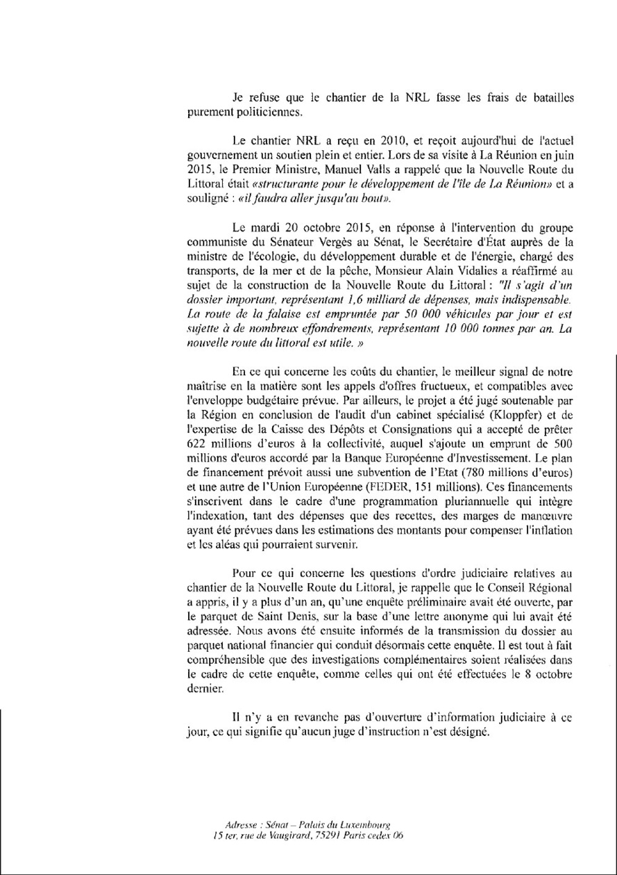 Didier ROBERT Sénateur répond à Paul VERGES Sénateur Didier ROBERT Sénateur répond à Paul VERGES Sénateur
