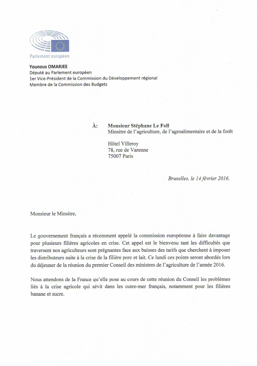 Younous OMARJEE : La filière canne-sucre et sucre spéciaux au Conseil de l'agriculture Younous OMARJEE : La filière canne-sucre et sucre spéciaux au Conseil de l'agriculture