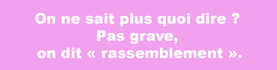 « Rassemblement », la lessive miracle de la politique « Rassemblement », la lessive miracle de la politique