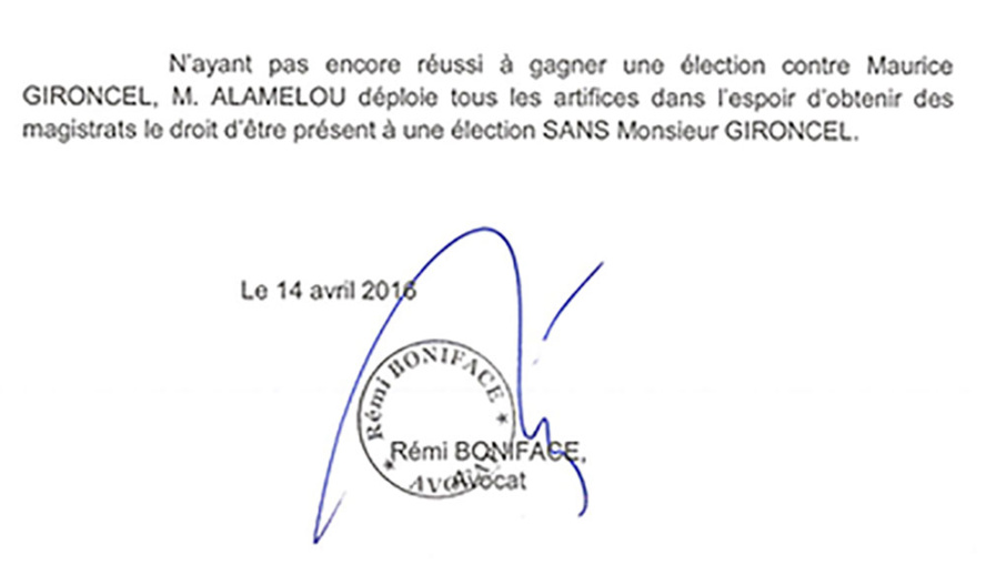 Communiqué de Maître Rémi BONIFACE Communiqué de Maître Rémi BONIFACE