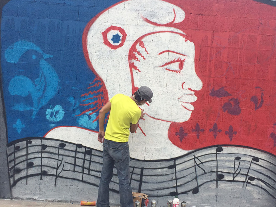 Une belle fresque républicaine à Saint-Leu par les enfants des ateliers "Anim'Vacances"