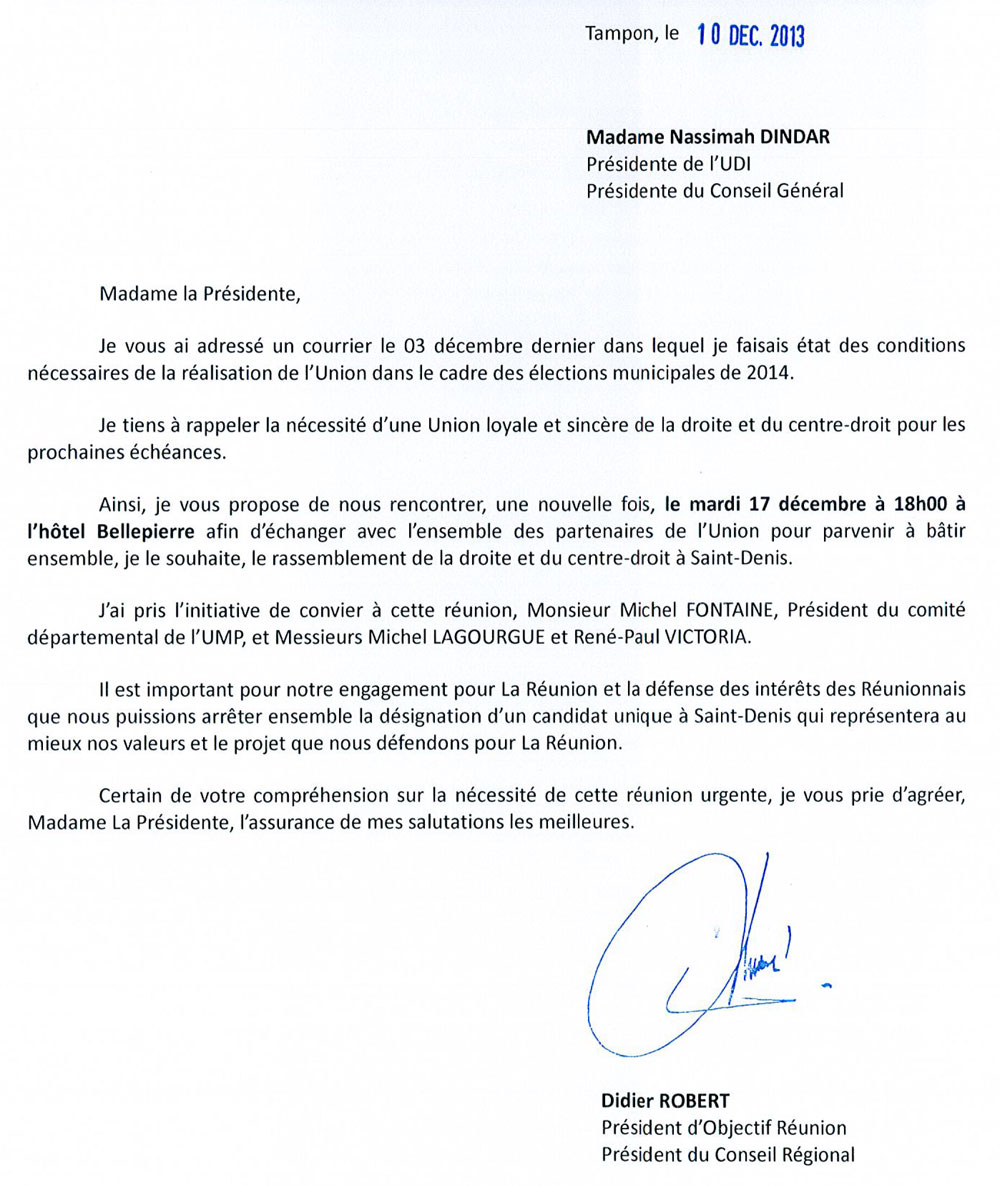 Didier Robert provoque la rencontre de la dernière chance ?