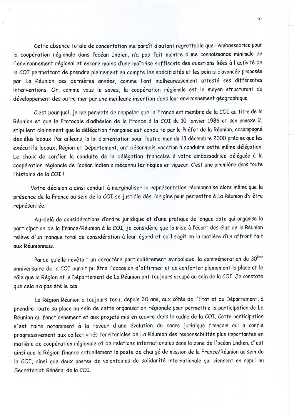 Didier ROBERT : Le 30ème anniversaire des ACCORDS de Victoria sonne pour le peuple Réunionnais comme un retour aux temps anciens