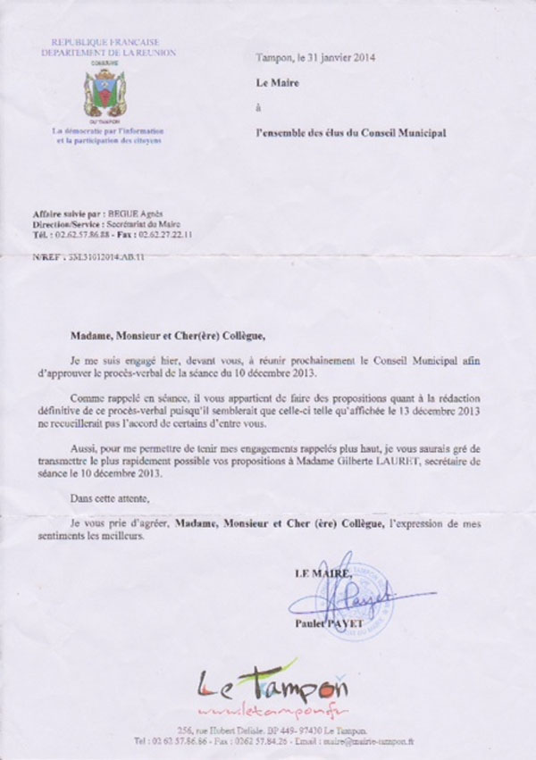 Nathalie Bassire : Le maire actuel du tampon serait-il un faussaire ?