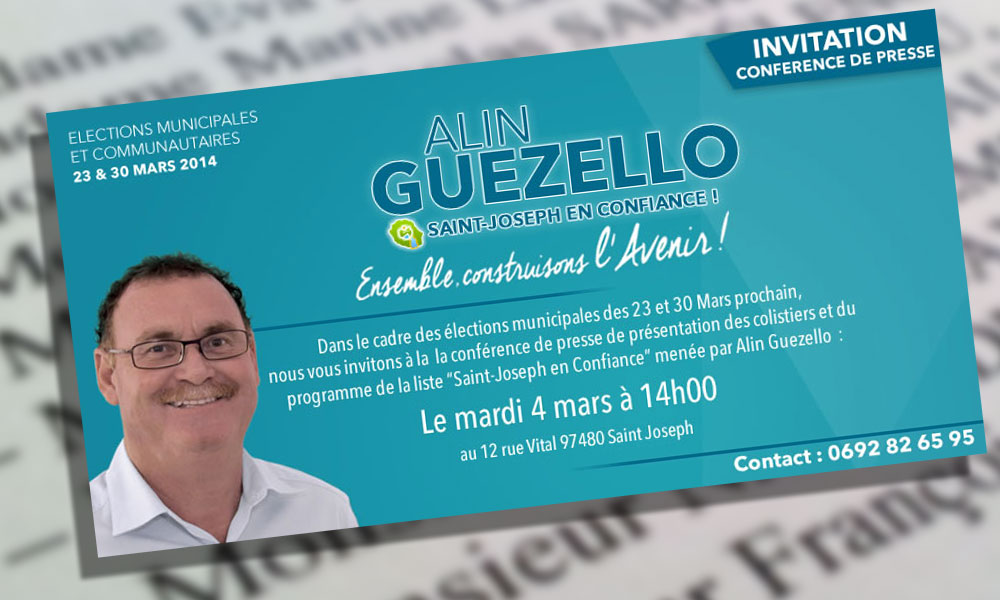 Alin GUEZELLO : « Position Partisane de REUNION 1ere en faveur du candidat socialiste monsieur Patrick LEBRETON »