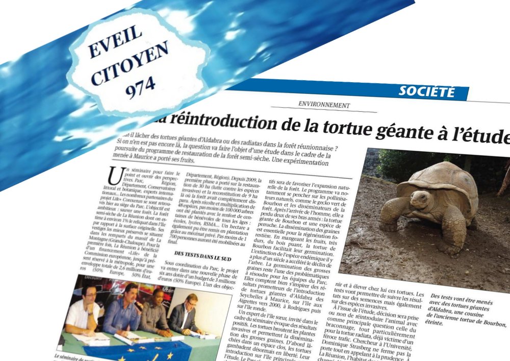 A quand le grand lâcher de tortues géantes dans Mafate ?
