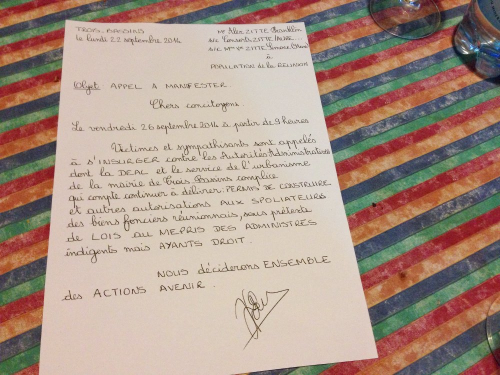 Appel à la solidarité réunionnaise