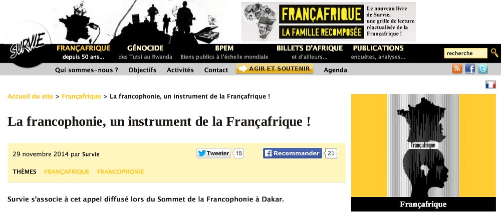 La francophonie, un instrument de la Françafrique !