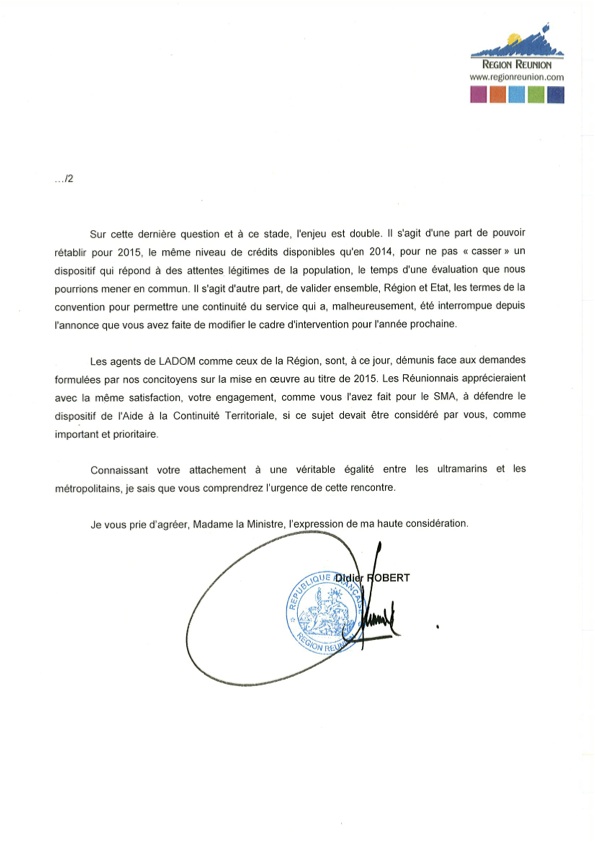 Didier Robert défendra La Réunion jusqu'au bout