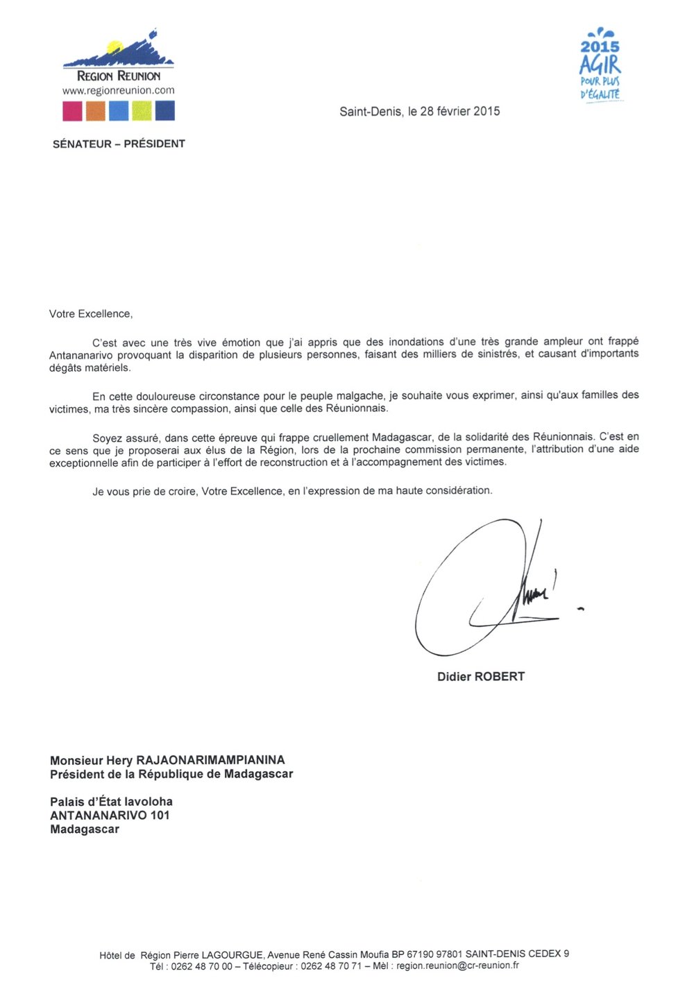 La Région Réunion votera une aide d'urgence pour Madagascar