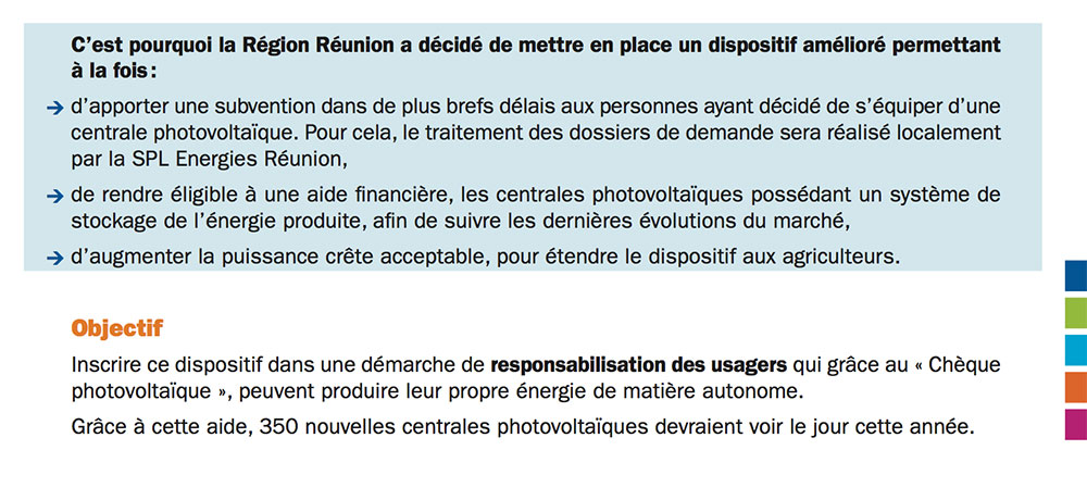Le « chèque photovoltaïque »