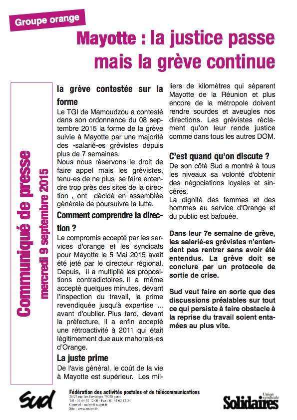 Mayotte : La justice passe mais la grève continue