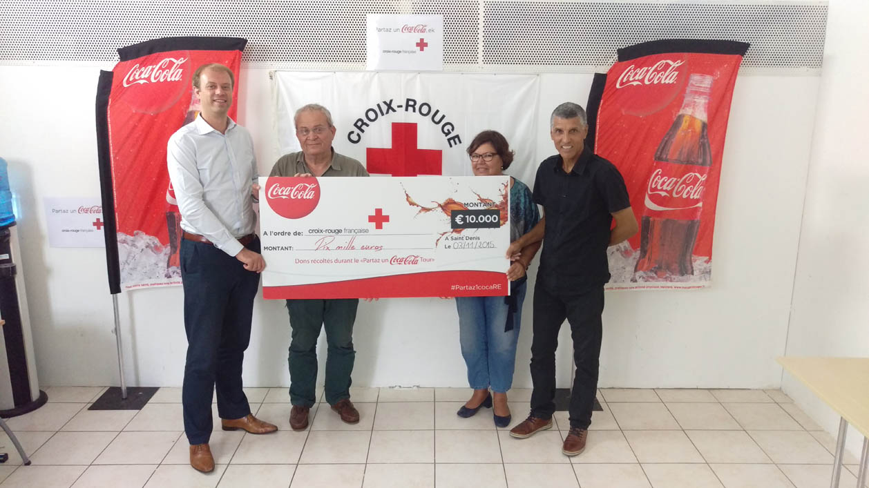 Coca-Cola : Partaz avec la Délégation Territoriale de la Croix Rouge Française à La Réunion et lui reverse 10 000 euros