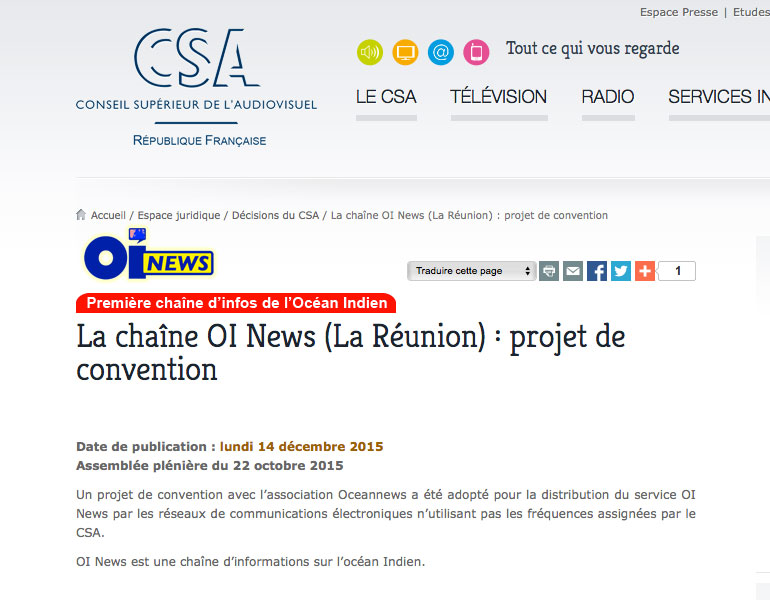 ​La chaîne OI News est née
