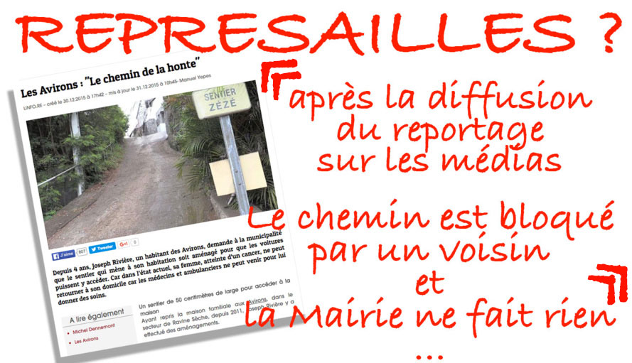 Les Avirons : Cadeau de fin d'année pour ceux qui habitent dans le "chemin de la honte"