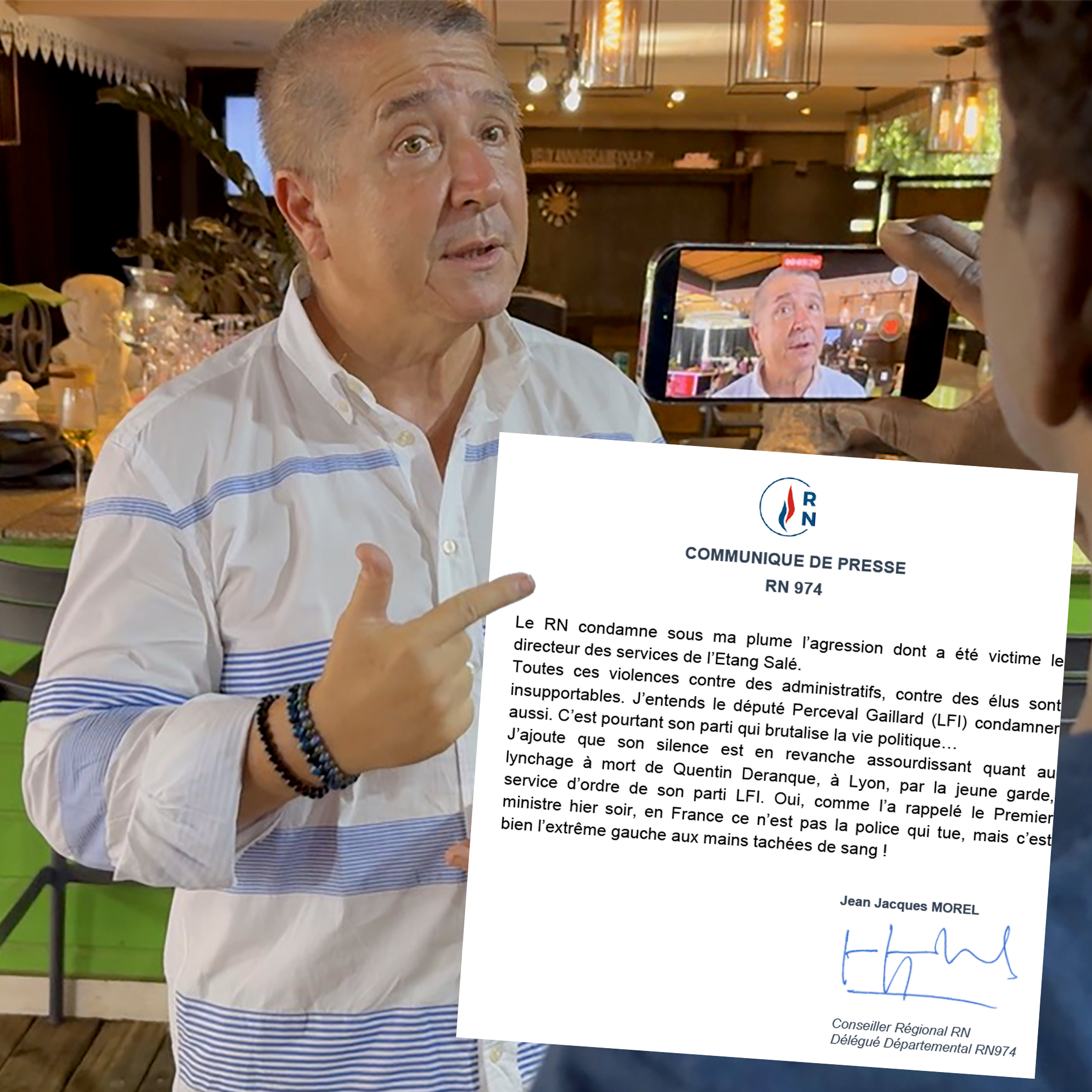 Le RN condamne l’agression dont a été victime le directeur des services de l’Etang Salé